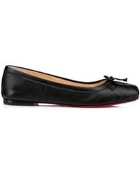 Christian Louboutin - Mamadrague Bow-Embellished Leather Flats - Lyst