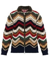 Sacai - Mix Crochet Knit Blouson - Lyst