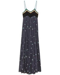forte_forte - Voile Bustier Dress With Petites Fleurs Embroidery - Lyst