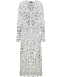 Polo Ralph Lauren - Crochet-Knit Midi Dress - Lyst