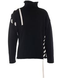 Alpha Studio - Contrast Trim High Neck Knitted Sweater - Lyst
