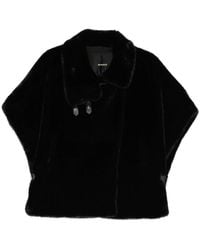 Pinko - High-Neck Short Sleeved Cape Coat - Lyst