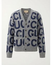 Gucci - Wool Cardigan With Intarsia - Lyst
