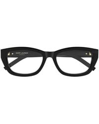 Saint Laurent - Eyewear Cat-Eye Logo Plaque Glasses - Lyst