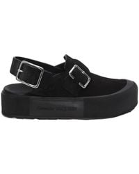 McQueen - Buckle-Fastened Round-Toe Sandals - Lyst