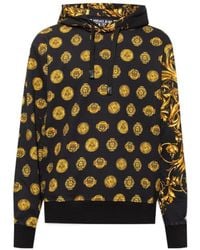 Versace Jeans Couture - V-Emblem Regalia Baroque-Print Long-Sleeve Hoodie - Lyst