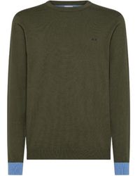 Sun 68 - Logo Embroidered Crewneck Knitted Jumper - Lyst