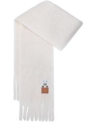 Loewe - Logo Patch Fringed Scarf - Lyst
