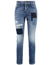 DSquared² - Cool Girl Distressed Cropped Jeans - Lyst