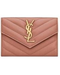Saint Laurent - Cassandre Matelassé Small Envelope Wallet - Lyst