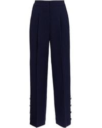 Alessandra Rich - Wool-Blend Crêpe Wide-Leg Pants - Lyst