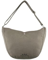 A.P.C. - Logo Printed Open Top Crossbody Bag - Lyst