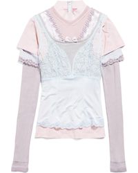 Balenciaga - Layered Multicolo Long-Sleeved Top - Lyst