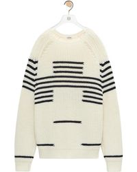 Loewe - Stripe Pattern Intarsia Crewneck Jumper - Lyst