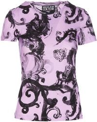 Versace Jeans Couture - Barocco-Print Cotton T-Shirt - Lyst