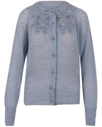 Ermanno Scervino - Lace-Appliqué Open-Knit Cardigan - Lyst