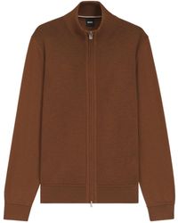 BOSS - Textured Zip-Up Cardigan - Lyst