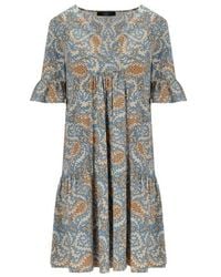 Weekend by Maxmara - Fuoco Floral Printed V-Neck Dress - Lyst