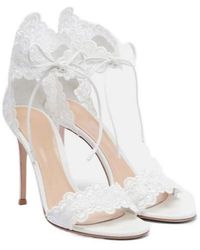Gianvito Rossi - Embroidered Leather Sandals - Lyst