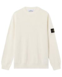Stone Island - Textured Logo Knitted Sweater - Lyst