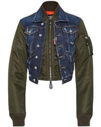 DSquared² - Dark Aviator Hybrid Jean Jacket - Lyst