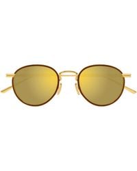Bottega Veneta - Eyewear Round Frame Sunglasses - Lyst