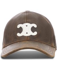 Celine - Triomphe Leather Baseball Cap - Lyst