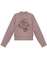 Moncler - Logo Embroidered Crewneck Sweatshirt - Lyst