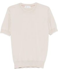 Brunello Cucinelli - Short Sleeved Ribbed Jumper - Lyst
