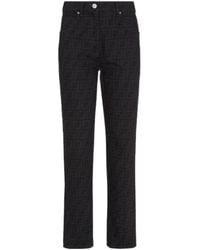 Fendi - Ff Logo Slim-Fit Jeans - Lyst