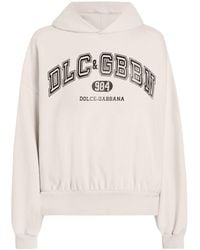 Dolce & Gabbana - Logo Printed Jersey Hoodie - Lyst