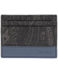 Etro - Paisley Trim Card Holder Wallet - Lyst