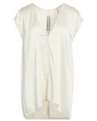 Rick Owens - Solid-Color Satin Short-Sleeve Top - Lyst