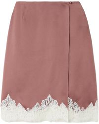 Stella McCartney - Lace-Trimmed Wrap Skirt - Lyst