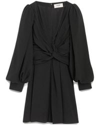 Celine - Acetic Acid And Viscose Fiber Knit Dress With Long Sleeves - Lyst