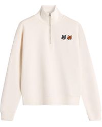 Maison Kitsuné - Double Bold Fox Head Half Zip Comfort Sweatshirt - Lyst