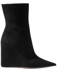 AMINA MUADDI - Suede Wedge Ankle Boots - Lyst