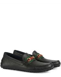 Gucci - Logo Web Driver Loafers - Lyst