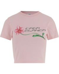 CASABLANCA - Logo Print Crop Top - Lyst