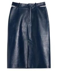 Jil Sander - Cut-Out Waist Leather Midi Skirt - Lyst