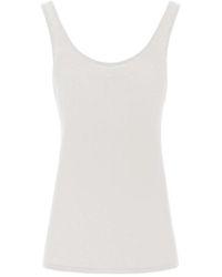Saint Laurent - Sleeveless Ribbed Tank Top - Lyst