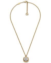 Gucci - Crest Pendant Necklace - Lyst