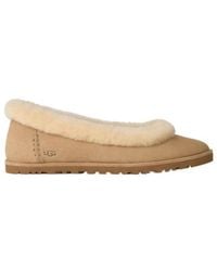 UGG - Zora Shearling Trim Ballet Flats - Lyst