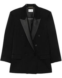 Saint Laurent - Double-Breasted Peak-Lapel Blazer - Lyst