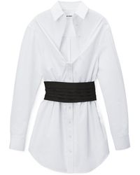 Alexander Wang - Mini Shirt Dress With Elastic Waist - Lyst