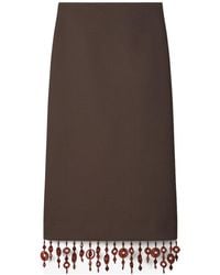 Tory Burch - Embellished Crepe Midi Skirt - Lyst