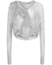 Alberta Ferretti - Ruffled Laced Shirt - Lyst
