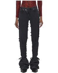 McQueen - Low-Rise Tied Jeans - Lyst