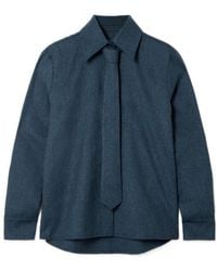 Kallmeyer - Tie-Detailed Wool-Twill Shirt - Lyst