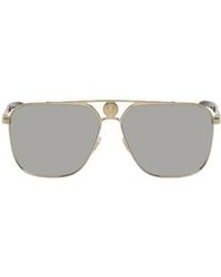 Versace - Medusa Plaque Pilot-Frame Sunglasses - Lyst